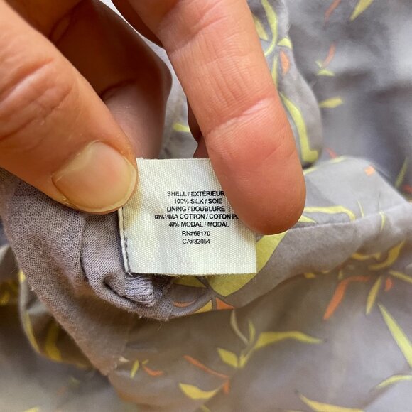 Anthropologie Partimi Women Grey Floral Silk Sleeveless Bubble Mini Dress Size 4 - Picture 4 of 6